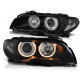 Lampy przód BMW E46 Coupe / Cabrio 03-05 Angel Eyes BLACK Ringi LPBM84