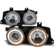 Lampy przód BMW E34 CHROM Angel Eyes z soczewką + ringi LPBM10 DEPO