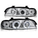 Lampy przód BMW E39 Angel Eyes CHROM Ringi LPBM28 manualne