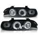 Lampy przód BMW E39 Angel Eyes BLACK czarne Ringi LPBM29 manualne