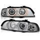 Lampy przód BMW E39 CHROM clear Angel Eyes H7 ringi LPBM11 DEPO