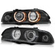 BMW E39 BLACK clearglass Angel Eyes D2S + ringi DEPO LPBM92