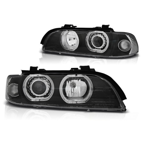 Lampy przód BMW E39 ANGEL EYES LED Xenon D2S/H7 BLACK LPBME2