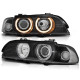Lampy przód BMW E39 BLACK clearglass Angel Eyes D2S ringi LPBM07