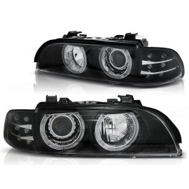 Lampy przód BMW E39 Angel Eyes BLACK Ringi kierunkowskaz LED LPBMA6