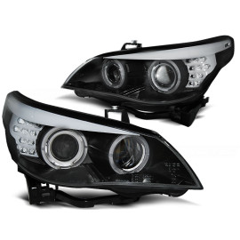 Lampy przód BMW E60 / E61 BLACK Angel Eyes LED diodowe CCFL LPBMC1