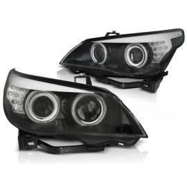 Lampy przód BMW E60 / E61 03-07 CHROM Angel Eyes CCFL LED LPBMH9