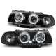 Lampy przód BMW E38 94-98 Angel Eyes BLACK Ringi soczewkowe LPBM37