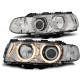 Lampy przód BMW E38 98-01 Angel Eyes Chrom Ringi soczewkowe LPBM25 DEPO