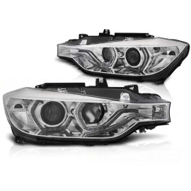 Lampy przód BMW F30 / F31 11-15 H7 CHROM LED DRL do jazdy dziennej LPBMI7