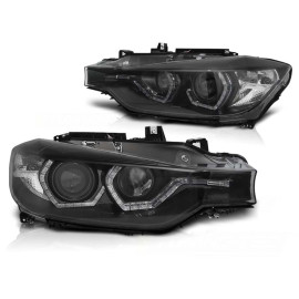Lampy przód BMW F30 / F31 11-15 H7 BLACK LED DRL do jazdy dziennej LPBMI8