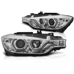 Lampy przód BMW F30 / F31 LCI 15-18 CHROM LED DRL diodowe LPBMN1