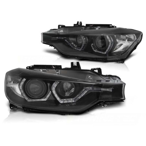 Lampy przód BMW F30 / F31 LCI 15-18 BLACK LED DRL diodowe LPBMN2
