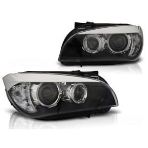 Lampy przód BMW E84 X1 - BLACK LED Angel Eyes Ringi diodowe LPBME0