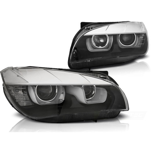 Lampy przód BMW X1 E84 TUBE LIGHT BLACK BI- XENON DRL diodowe LPBME6