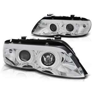 Lampy przód BMW E53 X5 Angel Eyes CHROM Ringi LED XENON LPBMC2
