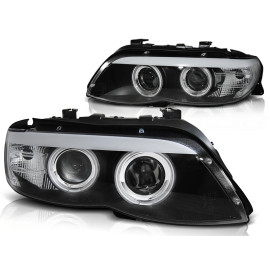 Lampy przód BMW E53 X5 Angel Eyes BLACK Ringi LED Xenon LPBMC3