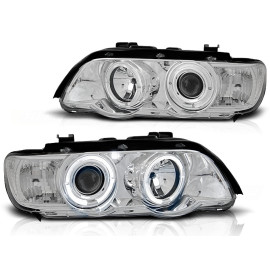 Lampy przód BMW E53 X5 H1/H1 Angel Eyes CHROM Ringi LPBM44