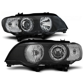 Lampy przód BMW E53 X5 Angel Eyes BLACK LED Xenon D2S LPBMD3