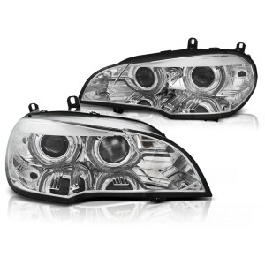 Lampy przód BMW X5 E70 07-10 Bi-Xenon AFS CHROM diodowe LED DRL LPBMJ9