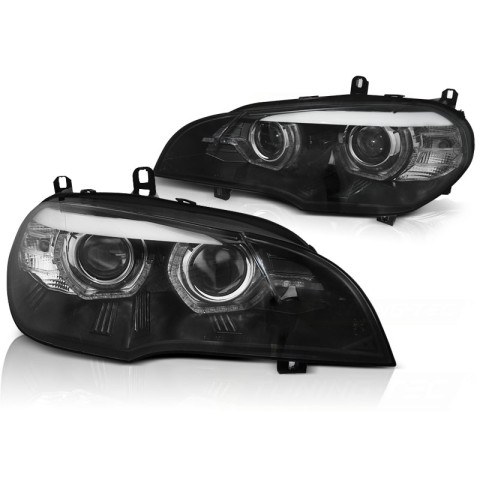 Lampy przód BMW X5 E70 07-10 Bi-Xenon AFS BLACK diodowe LED DRL LPBMK0