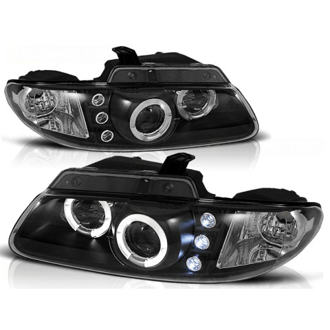 Lampy przód Chrysler Voyager / Dodge Caravan BLACK Angel Eyes LPCH08