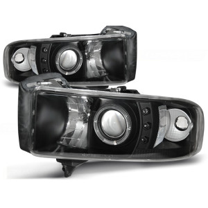 Lampy przód DODGE RAM 94-01 - BLACK Angel Eyes LPDO02