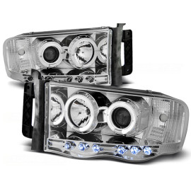 Lampy przód DODGE RAM 02-06 - CHROM Angel Eyes LPDO03