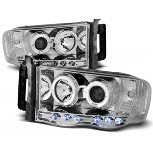 Lampy przód DODGE RAM 02-06 - CHROM Angel Eyes LPDO03