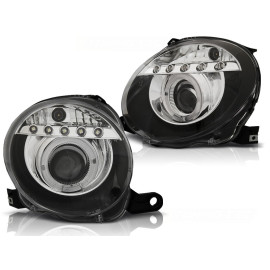 Fiat 500 - BLACK LED soczewkowe LPFI22