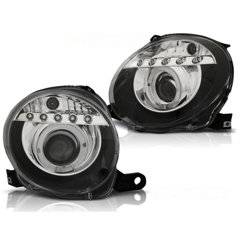 Fiat 500 - BLACK LED soczewkowe LPFI22