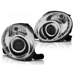 Lampy przód FIAT 500 07- CHROM LED diodowe LPFI23