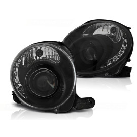 Lampy przód FIAT 500 07- BLACK LED diodowe LPFI24