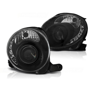 Lampy przód FIAT 500 07- BLACK LED diodowe LPFI24