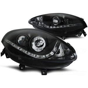 Lampy przód Fiat Bravo II - DayLight BLACK LED - LPFI18