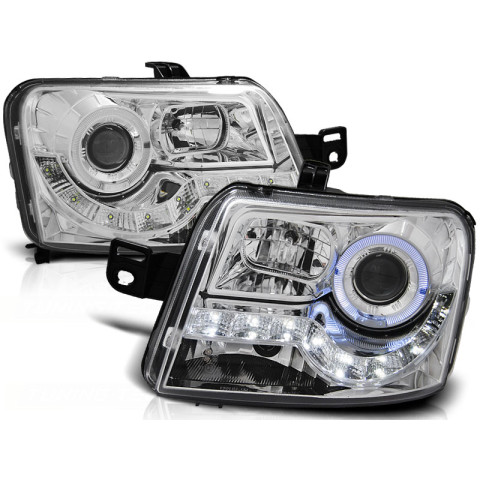 Lampy przód Fiat Panda - diodwe CHROM LED - LPFI13