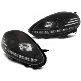 lampy przód FIAT PUNTO EVO 10.09-12 BLACK DRL LED diodowe dzienne LPFI28