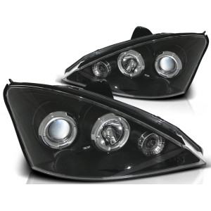 Lampy przód Ford Focus I 01-04 Angel Eyes BLACK soczewki ringi LPFO02