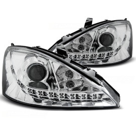 Lampy przód Ford Focus I 98-01 CHROM LED LPFO43