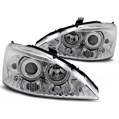 Lampy przód Ford Focus I 01-04 Angel Eyes CHROM ringi DEPO LPFO45