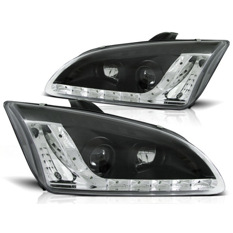 Lampy przód Ford Focus II - BLACK LED - diodowe LPFO19