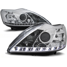 Lampy przód Ford Focus II Lift - CHROM LED - Diodowe LPFO37