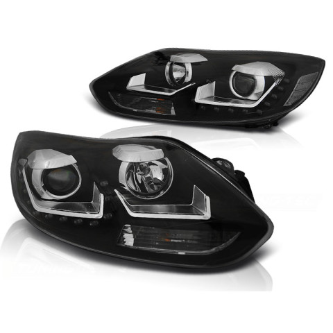 Lampy przód Ford Focus III 11- BLACK LED - diodowe LPFO61