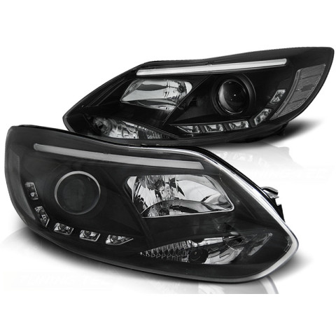 Lampy przód Ford Focus III 11- TUBE LIGHTS BLACK - LPFO57