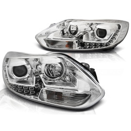 Lampy przód Ford Focus III 11- CHROM LED - diodowe LPFO60