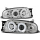 Lampy przód Ford Fiesta 95-99 clear Angel Eyes CHROM soczewka ringi LPFO07