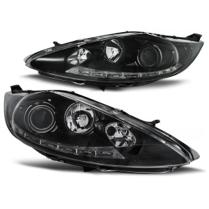 Lampy przód Ford Fiesta MK7 - BLACK LED diodowe LPFO59