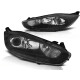 Lampy przód FORD FIESTA MK7 13- LED DRL BLACK Diodowe jazdy dziennej LPFO69