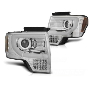 Lampy przód Ford 150 Mk12 08-14 TUBE LIGHT CHROM LPFO87