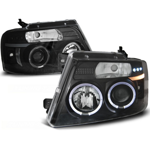 Lampy przód Ford 150 Mk11 04-08 Angel Eyes BLACK LPFO40